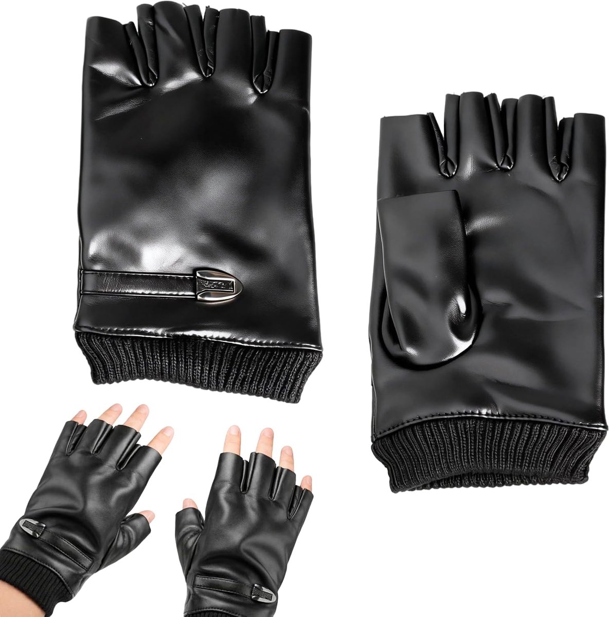 Vingerloze Handschoenen - PU Leer - Antislip Design - Ideaal voor Motor rijden - ShopVlot