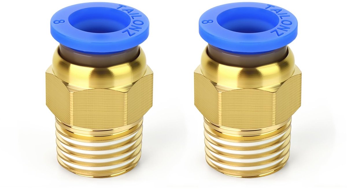 Solidchoice - Set van 2 Pneumatische Stekverbinder voor Luchtleidingen