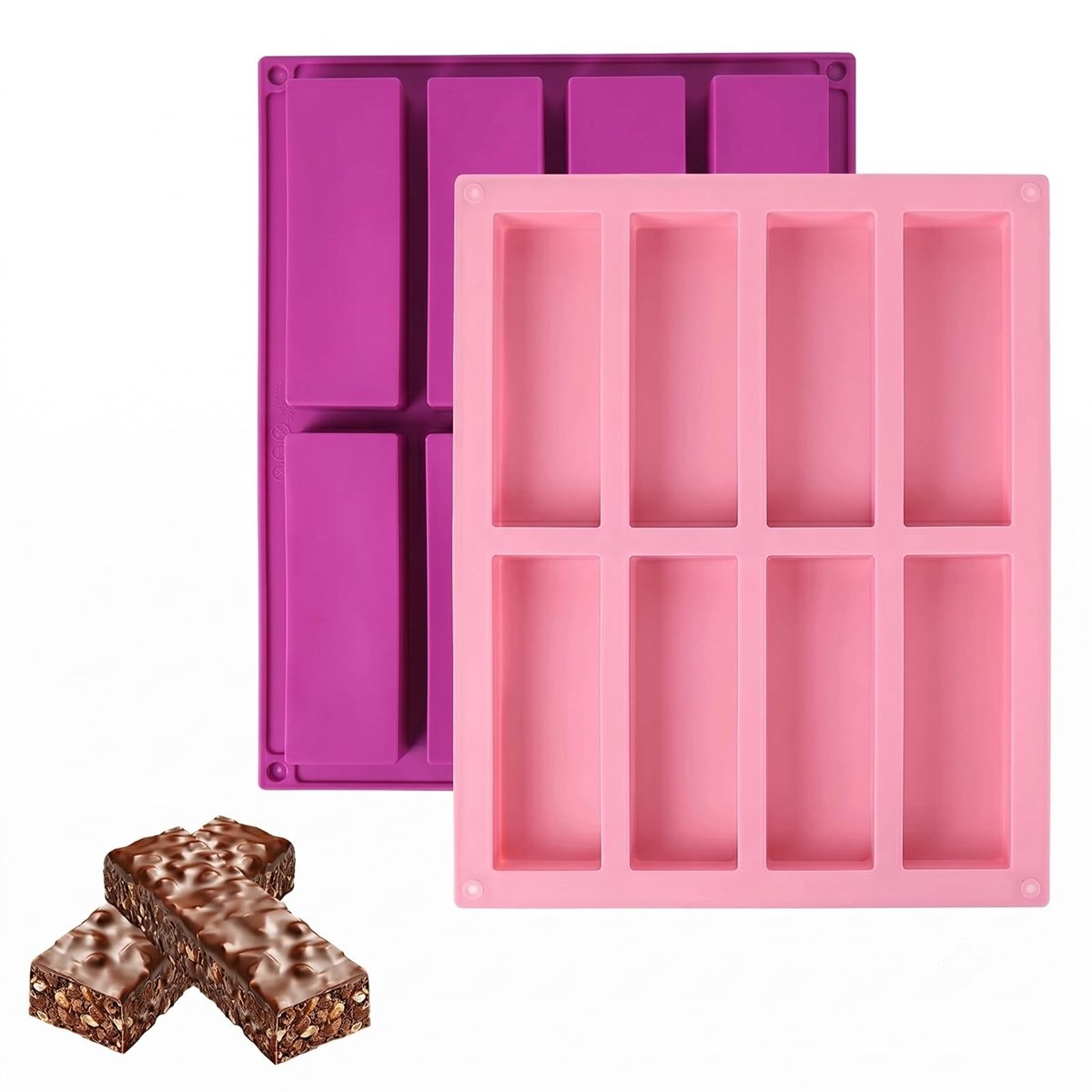 Solidchoice - Set van 2 Siliconen Bakvormen voor Mueslirepen en Brood