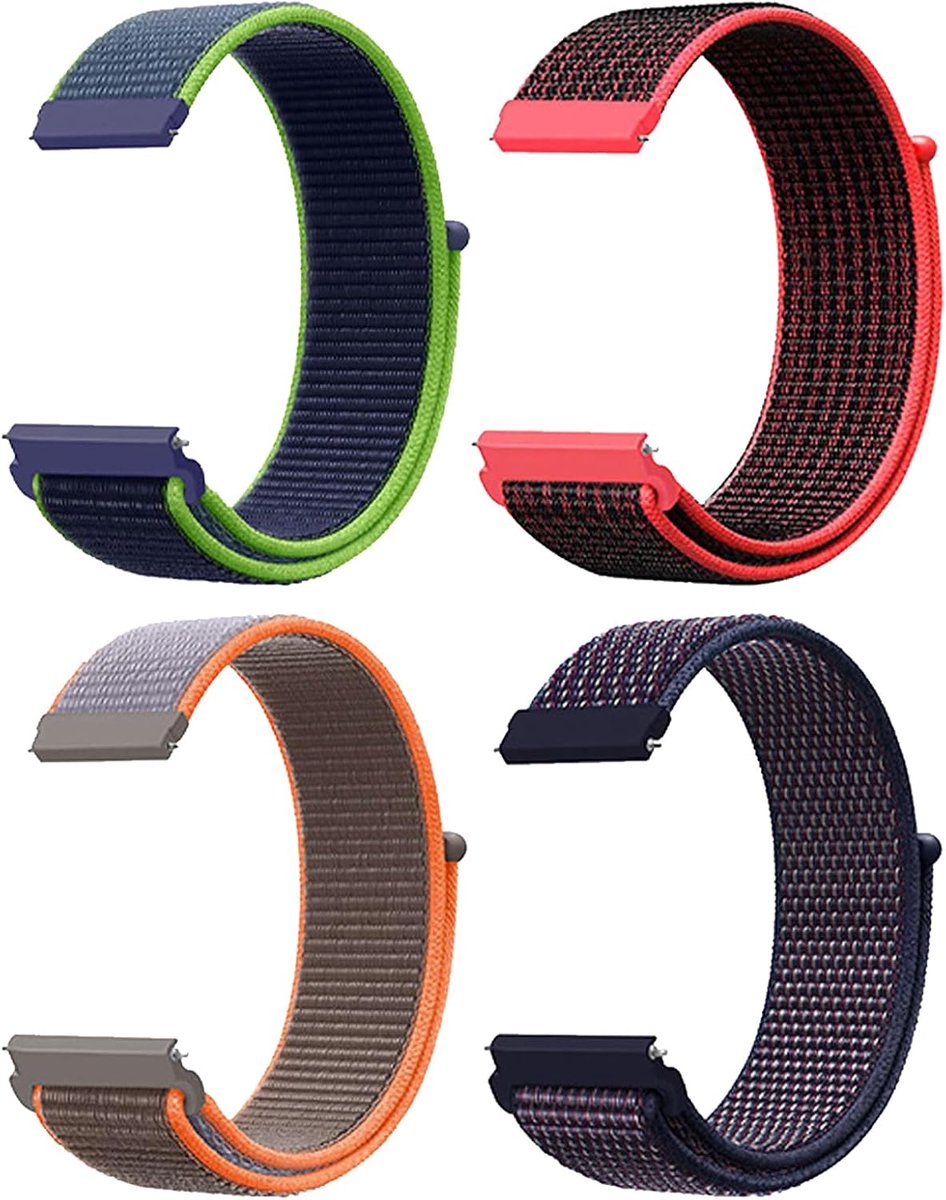 Nylon horlogebanden 22mm - gevlochten nylon - snelwisselsysteem - vervangende horlogebanden voor smartwatch - ShopVlot