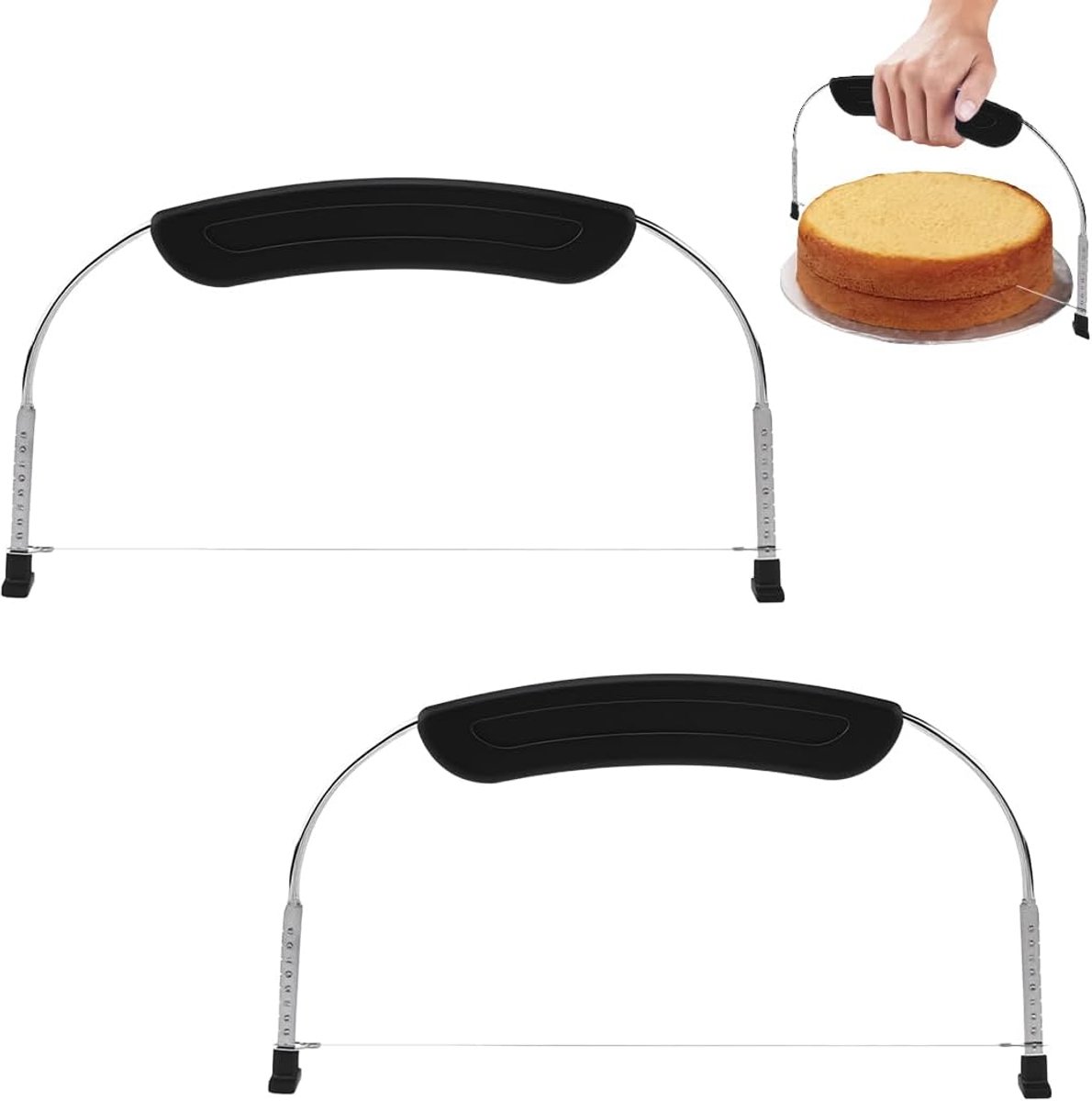 Cake Cutter - Hoogte verstelbaar - RVS - Voor gelijkmatige taarten - ShopVlot