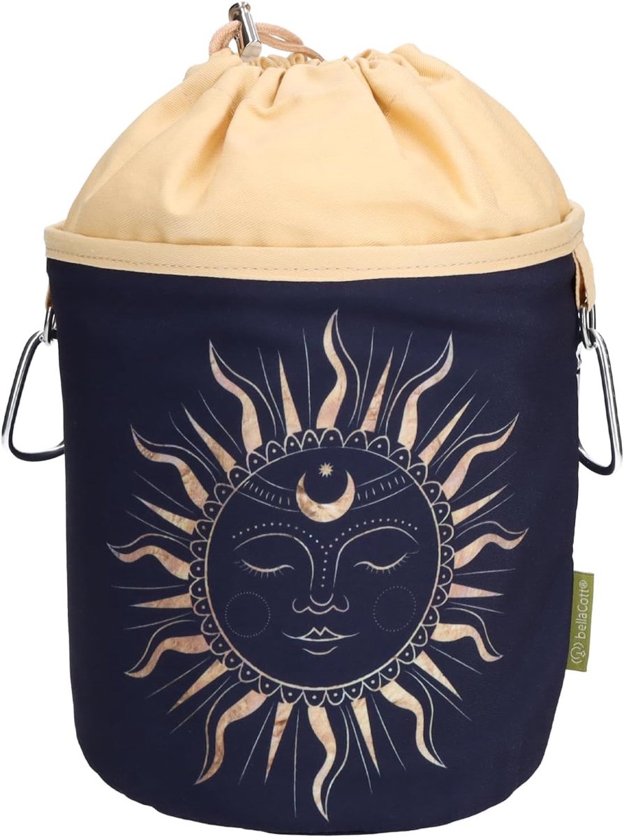 Kledingknijper tas met drawstring - katoen - zon ontwerp - handig voor het opbergen van knijpers - ShopVlot