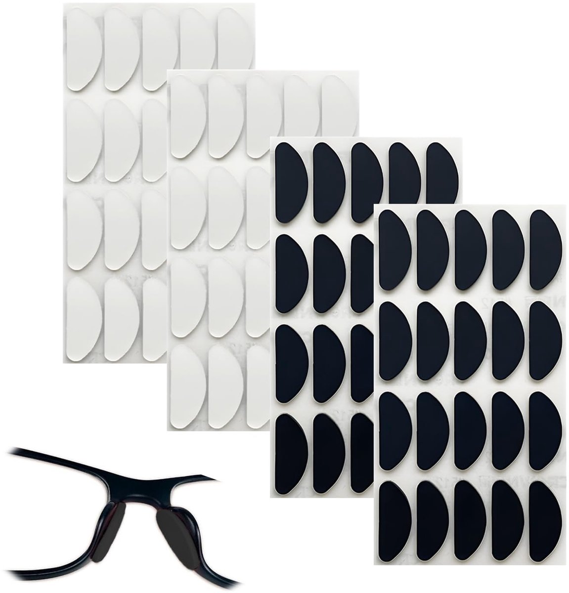 Neuspads 40 paar - 1 mm antislip siliconen - zelfklevend - comfortabele grip voor brillen - ShopVlot