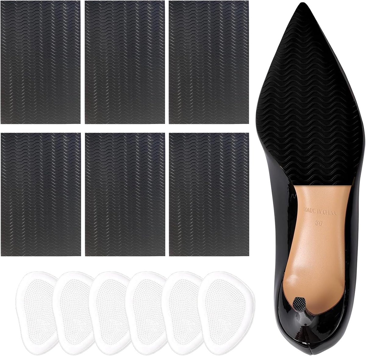 9 stuks schoenzolen beschermende handgrepen en voorvoet schoeninlegzolen, antislip zoolpads, slijtvast voor de - ShopVlot