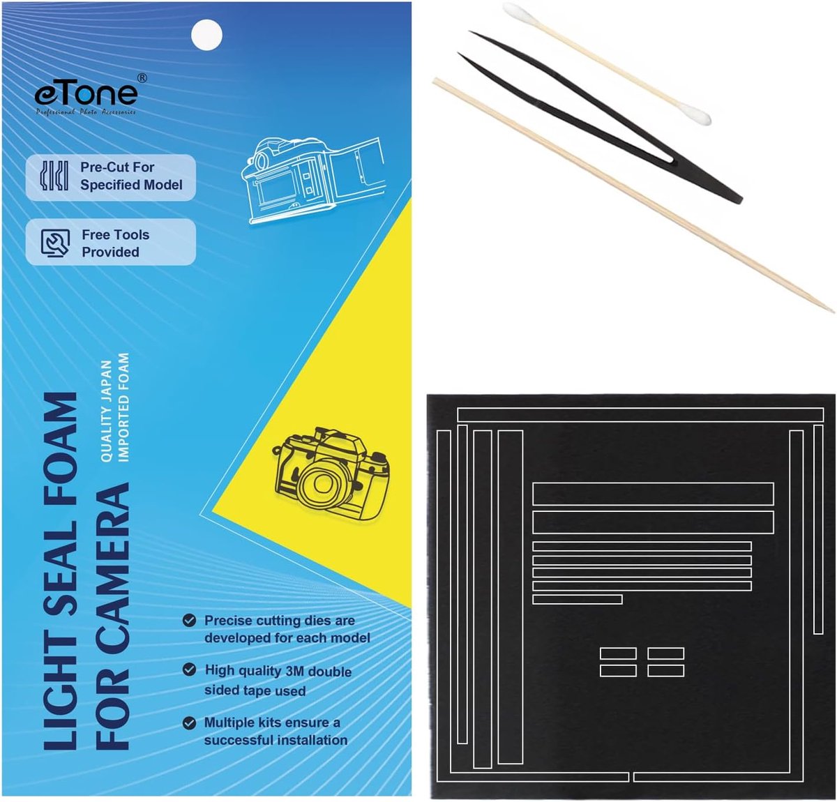 eTone Pre-cut Lightproof Foam Sponge Kits For Mamiya M645/M645 J/M645 1000S - ShopVlot
