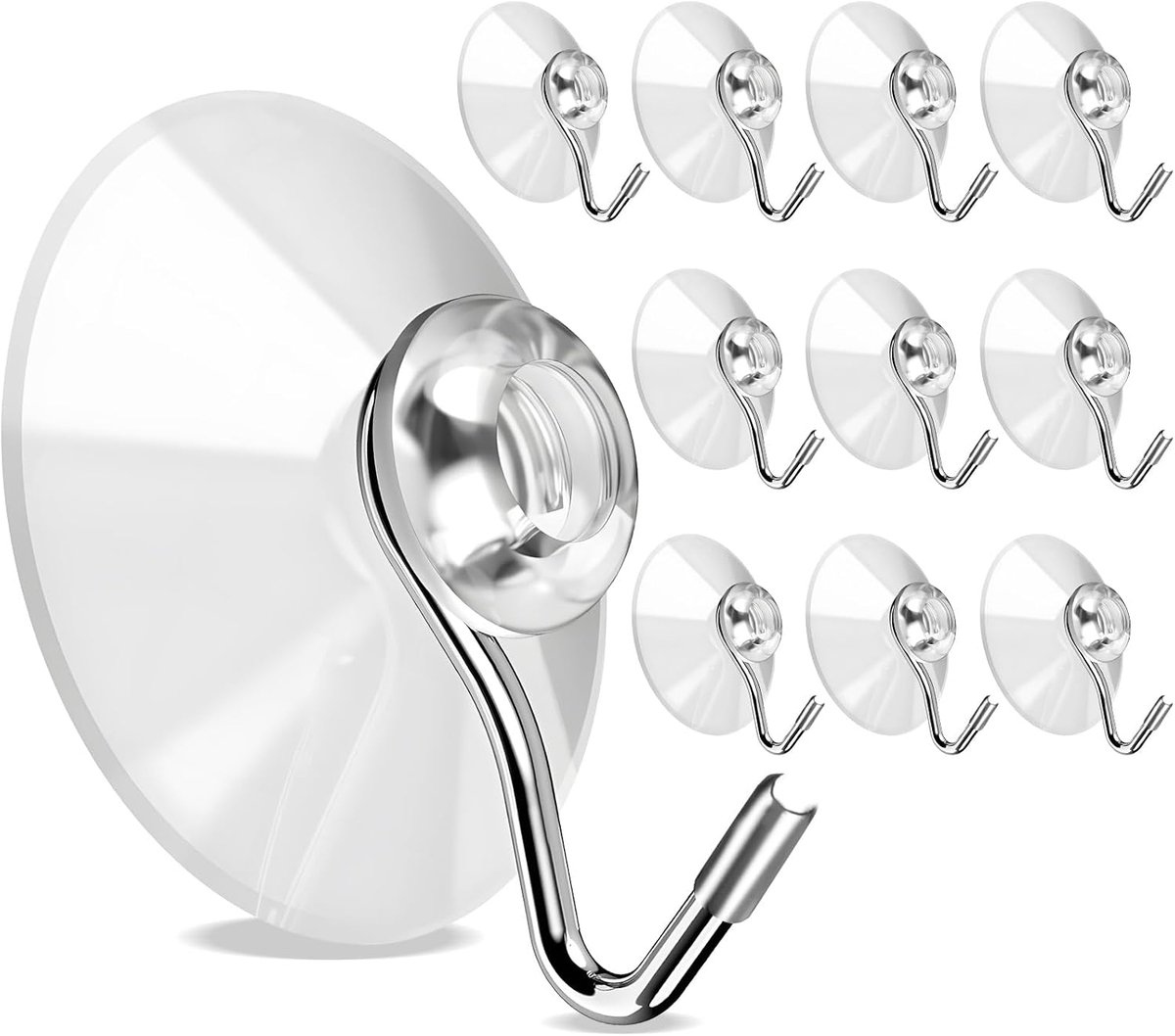 Zuignaphaken, 10 stuks transparante zuignappen, voor gladde oppervlakken (keramiek, glas, metaal), te gebruiken in - ShopVlot