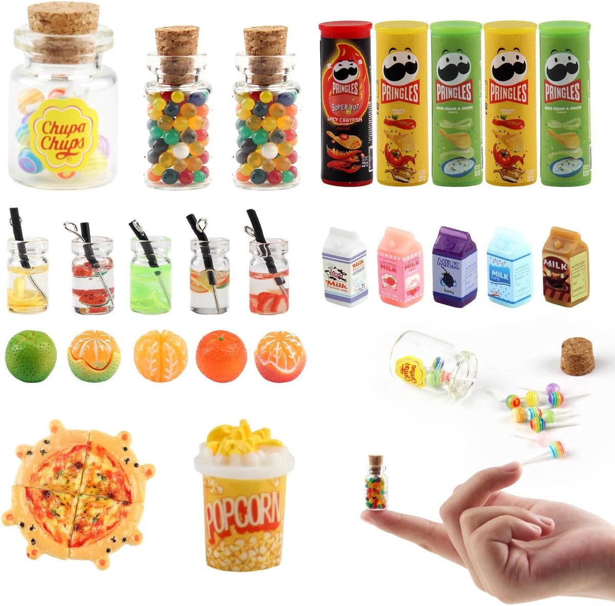 28 Pcs 1/12 Food and Drinks Miniature Resin Mini Food Miniatures Kitchen Accessories Dollhouse Accessories Miniature - ShopVlot