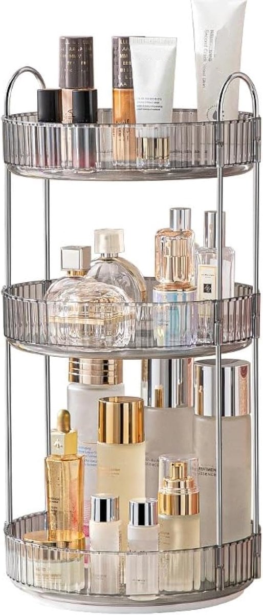 CESTATIVO Dressing Table Makeup Organizer, 360° Rotating Bathroom Organiser for Bathroom on the Basin, Large Capacity - ShopVlot