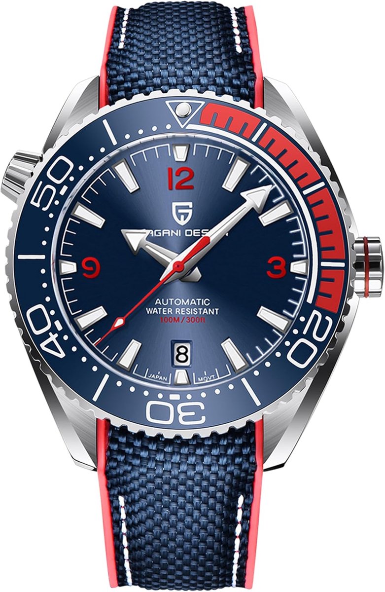 Pagani Design Automatic Men's Watch, Ceramic Bezel, Waterproof, 100 m, Mechanical Wristwatch, Sapphire Glass, Luminous - ShopVlot