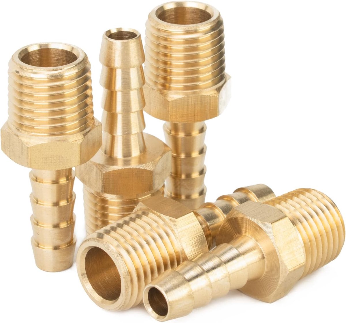Koppeling 1/4 Inch BSPT - Messing - 6mm Slangbarb - Voor betrouwbare verbindingen - ShopVlot