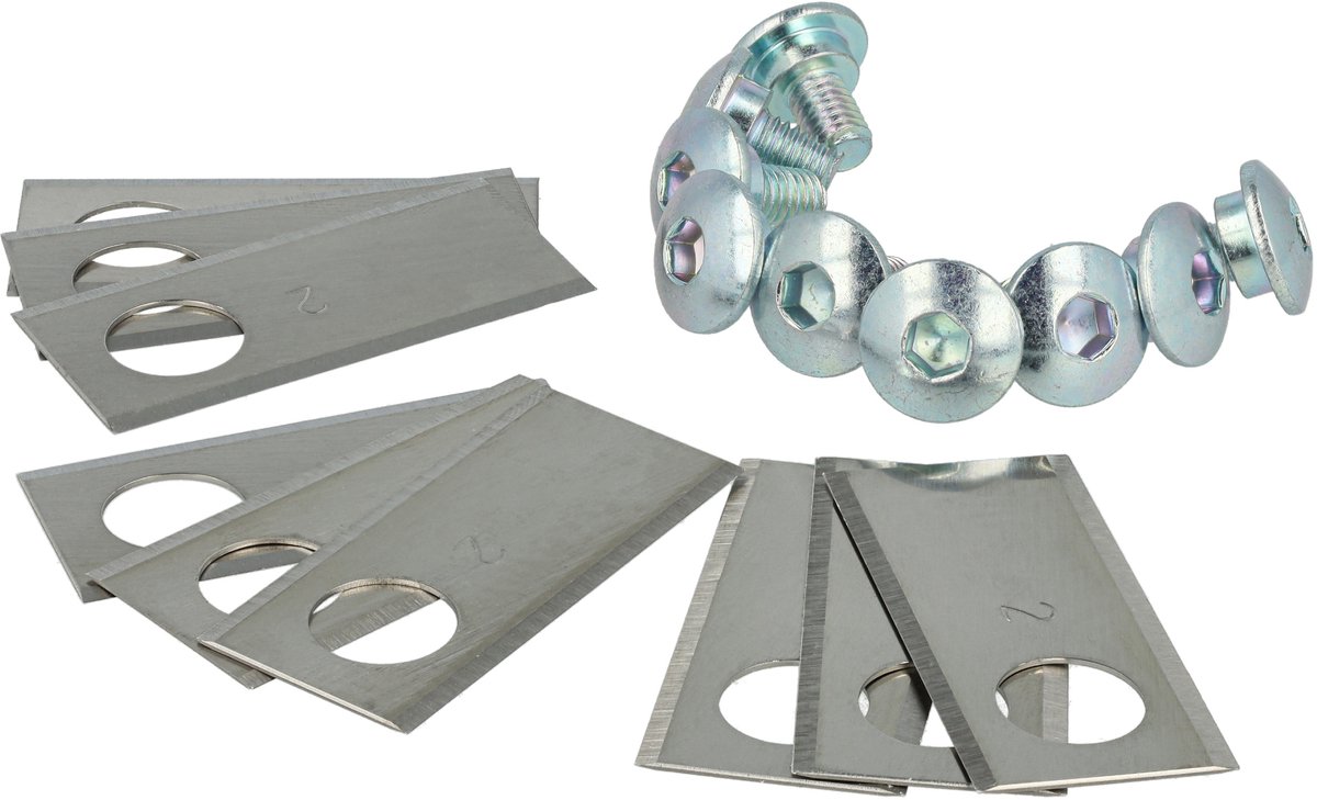vhbw 9x vervangingsmessen, compatibel met Worx Landroid WR166E, WR168E, WR169E, WR167E, WR184E, WR155E, WR165E grasmaaiers – vervangingsmes zilver, roestvrij staal