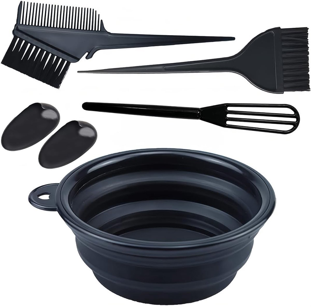 5 Piece Hair Dyeing Tool Hair Dye Brush Hair Dye Brush Set for Dyeing Hair Bowl and Brush Earmuffs for Dyeing Hair - ShopVlot