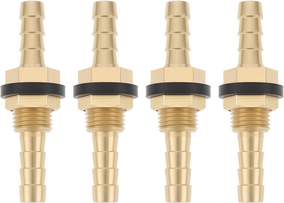 4pcs 6mm Motorsport Shot Barb Fitting Brass with Silicone Washer for Fuel Lines - ShopVlot