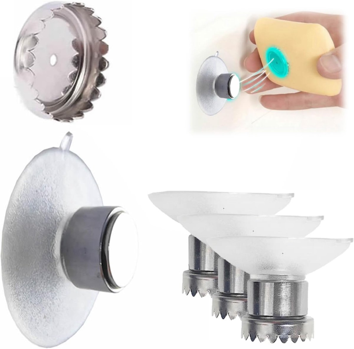 Soap Holder 3 Pieces Soap Holder Magnet Soap Holder Suction Cup Soap Magnet Soap Holder No Drilling Magnetic No - ShopVlot