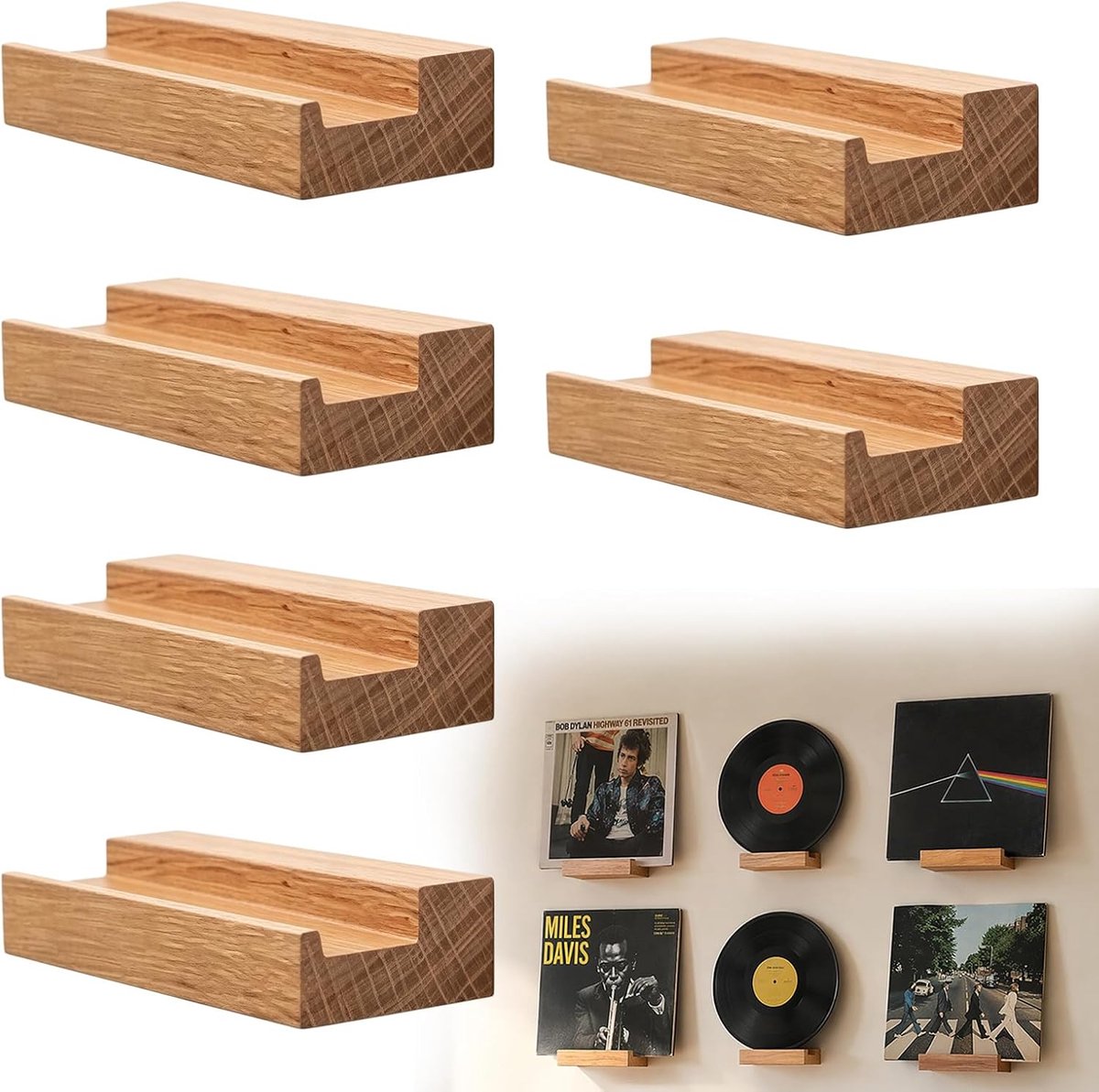 6 stuks massief grenenhout wandplank: hout grenen hout boekenkast, opslag grenen houten snijplank, zwevende planken LP - ShopVlot