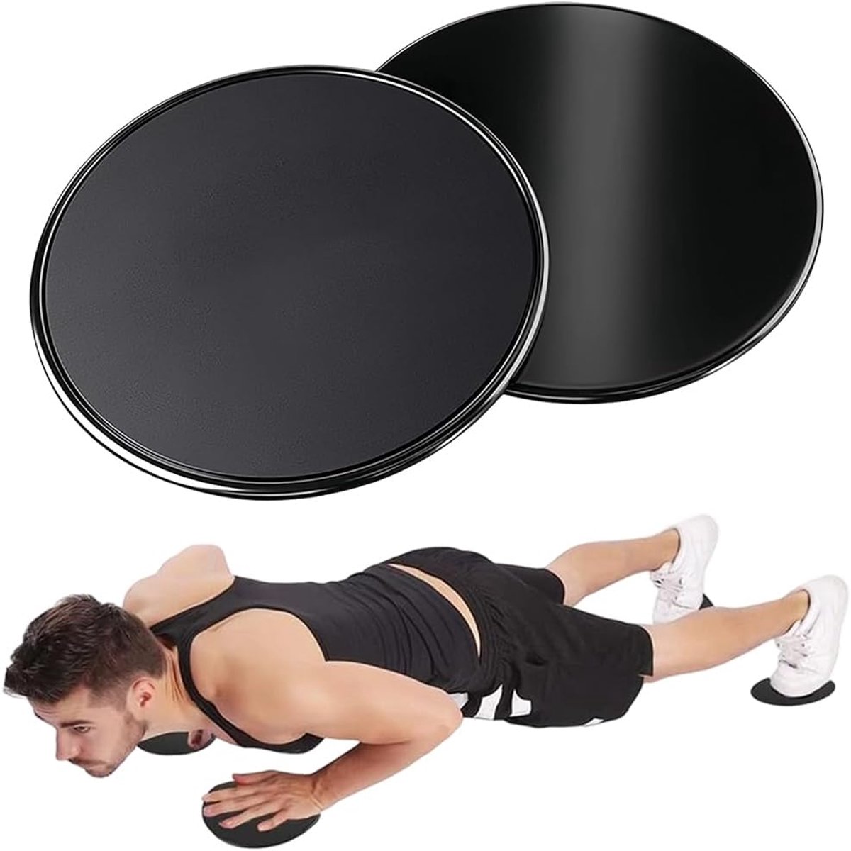 2 Pcs Double-Sided Fitness Discs Exercise Slider for Home and Gym Workout Abdominal Training - ShopVlot