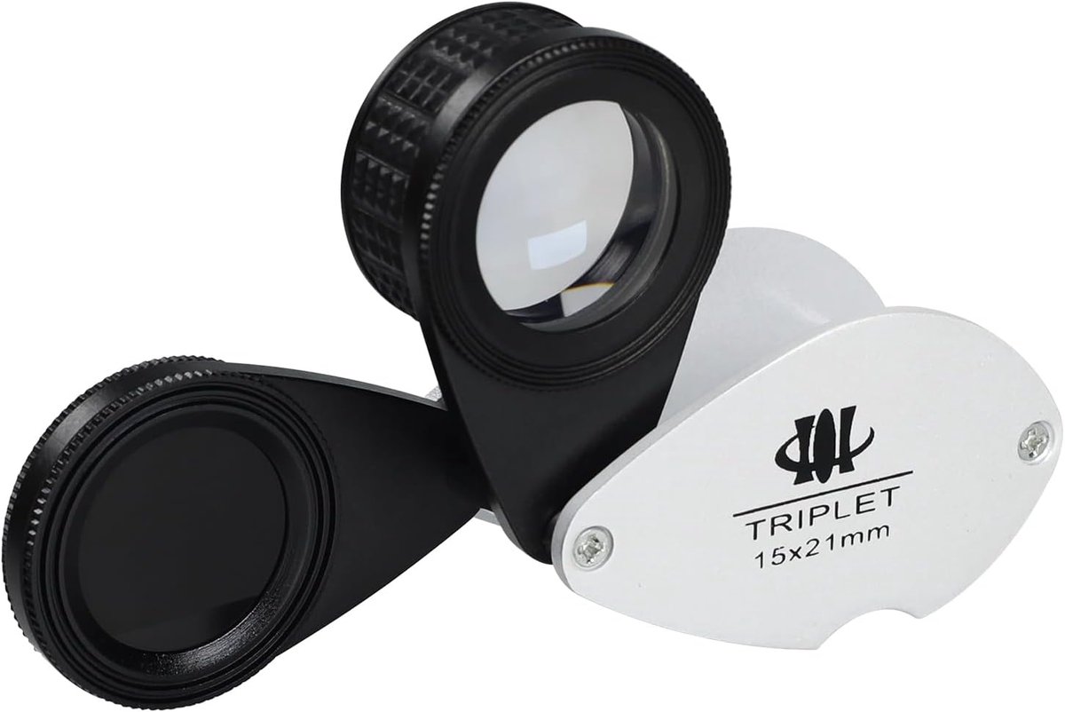 15x Magnification Loupe & Jadeite Filter 2-in-1 Foldable Jewelry Identification Triplet Optical Lens with 21mm Linse - ShopVlot