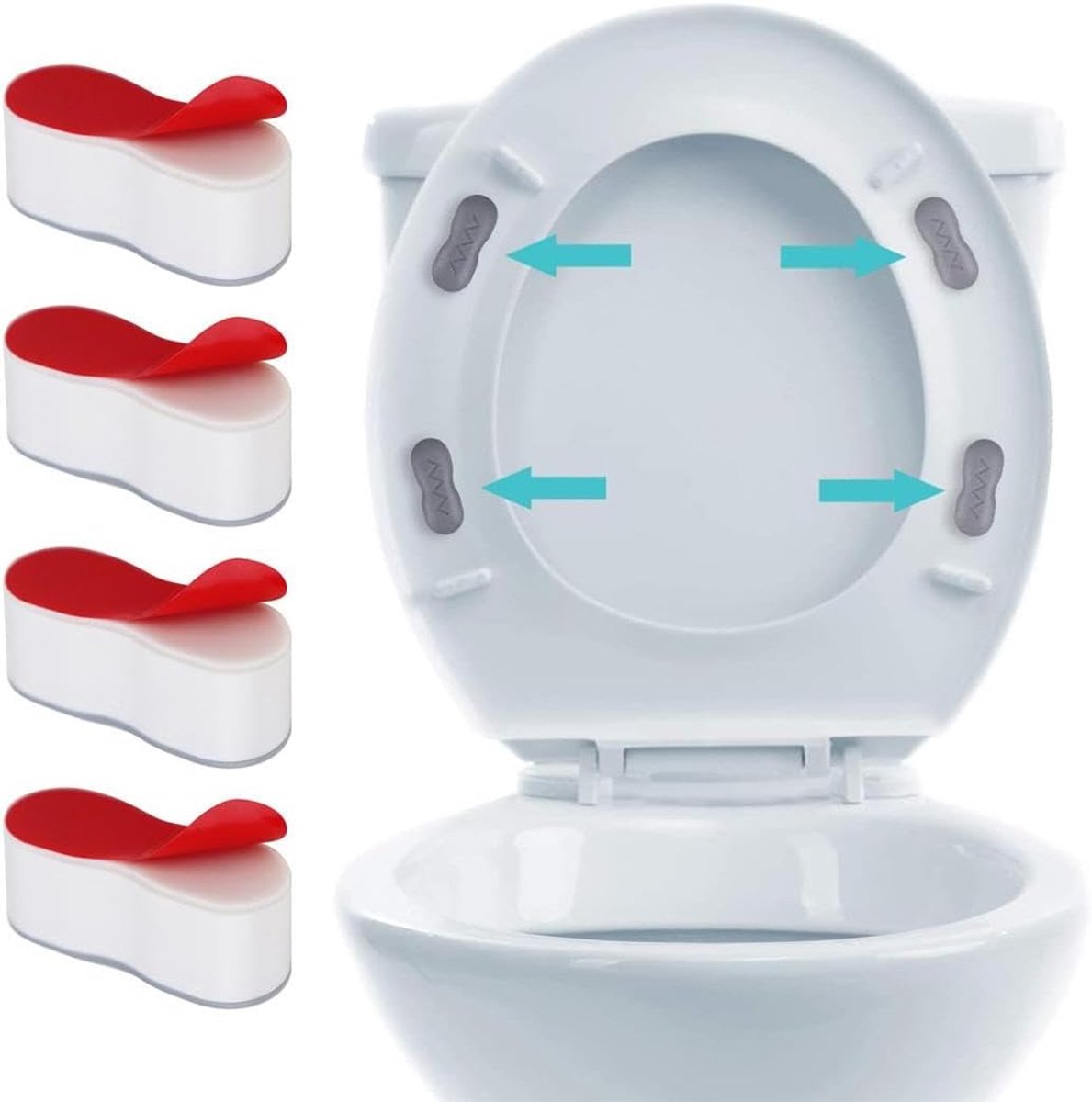 4pcs Toilet Seat Buffers,Toilet Seat Buffer - Toilet Seat Support Stopper - Ring Buffer for Home Office Hotel - ShopVlot