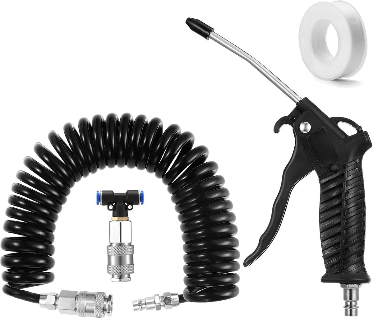 Habwea Compressed Air Gun with 5m Spiral Hose, Black Blow Gun for Truck and - ShopVlot