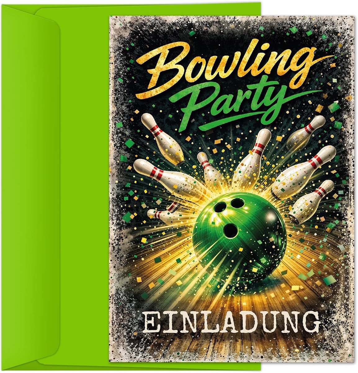 8 uitnodigingskaarten kinderverjaardag incl. 8 enveloppen bowling meisjes jongens kinderen bowlingparty uitnodigingen - ShopVlot