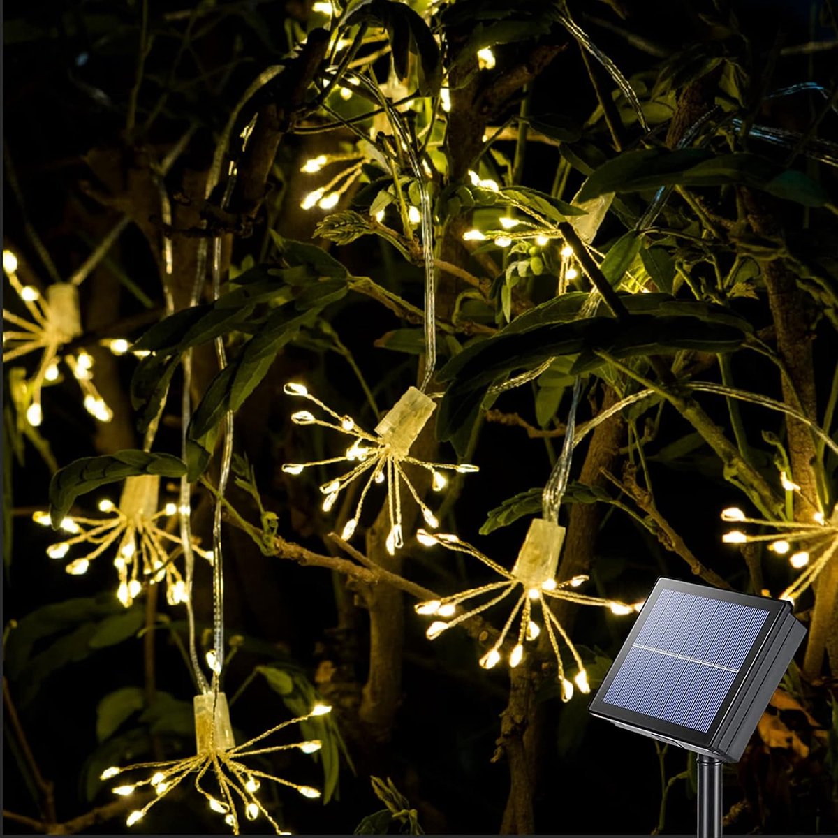 Solar Fireworks, Waterproof Solar Garden Lights, Outdoor Lighting, Starburst Fairy Lights with 8 Modes, Decorative for - ShopVlot