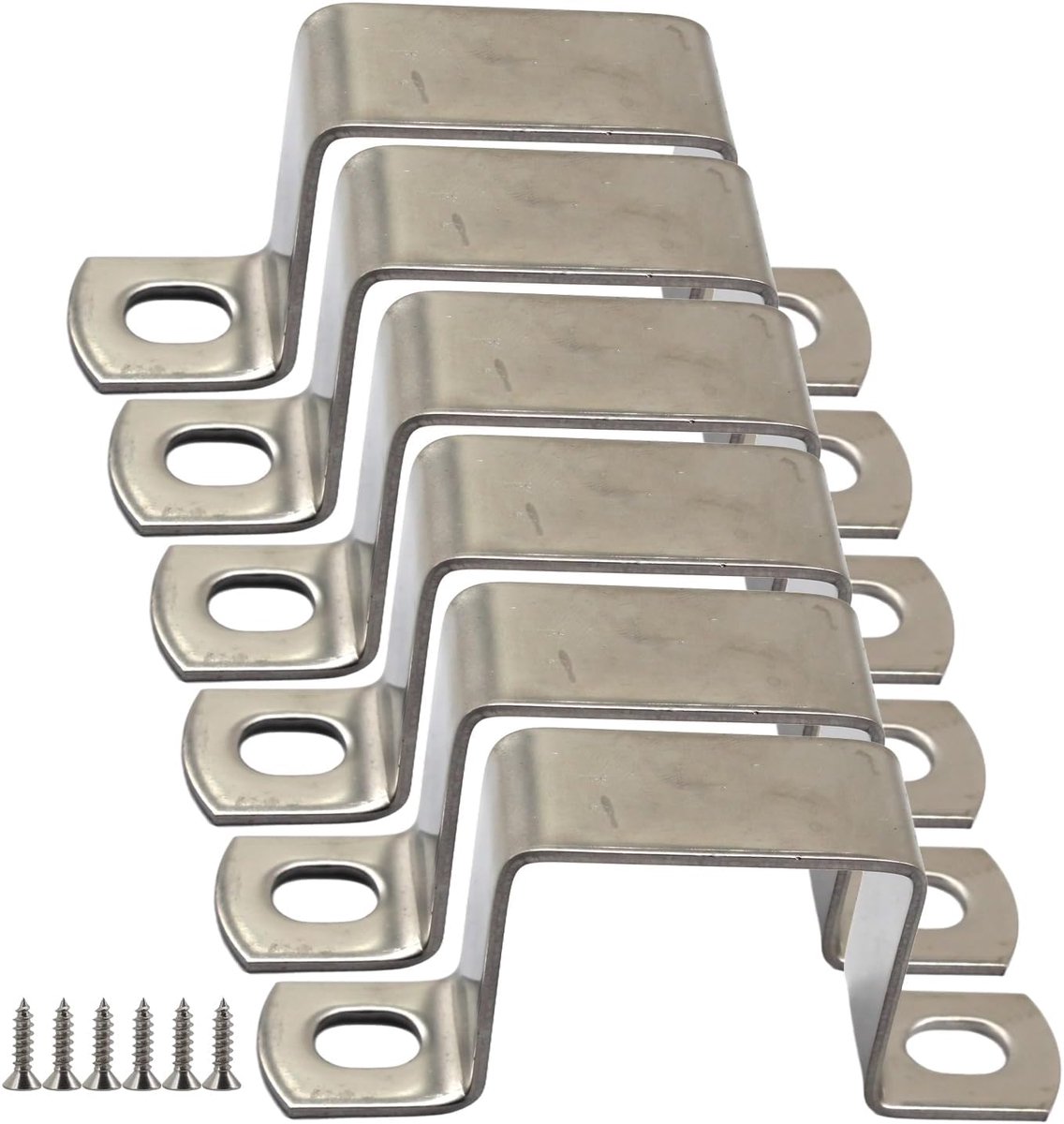 6pcs M35x35 304 Stainless Steel Square Tube Clamps U Tube Clamps U Brackets Saddle Clamps - ShopVlot