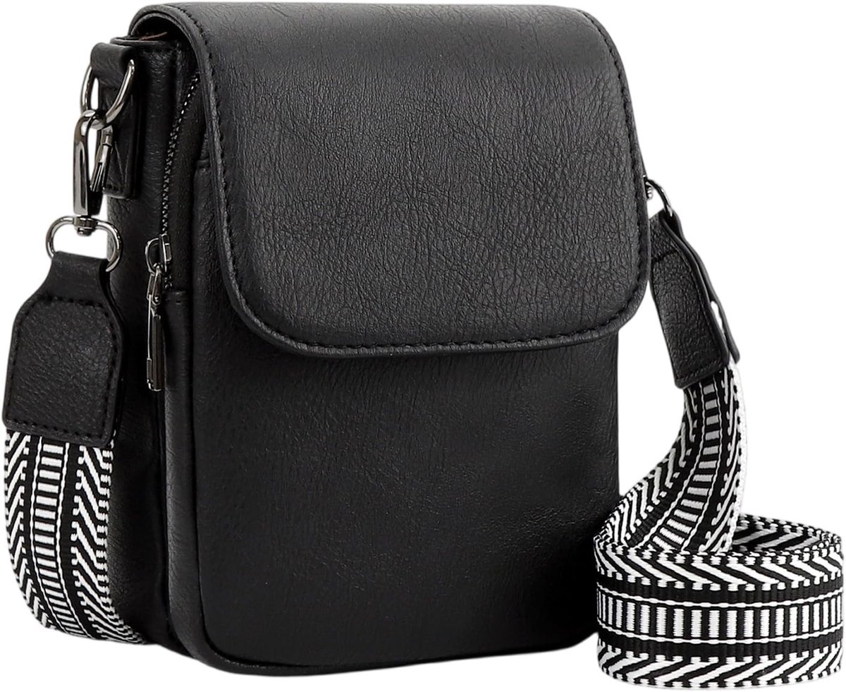 Shoulder Bag Women's Small Shoulder Bag with Multiple Pockets PU Leather with Wide Adjustable Shoulder Strap Crossbody - ShopVlot