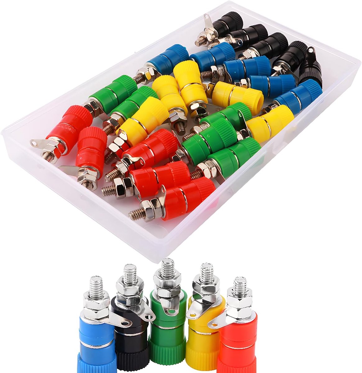 CESFONJER 25pcs Binding Post Bus Banana Plug Pole Clamps for 4mm Banana Plug Speaker Terminal Binding Post Speaker - ShopVlot