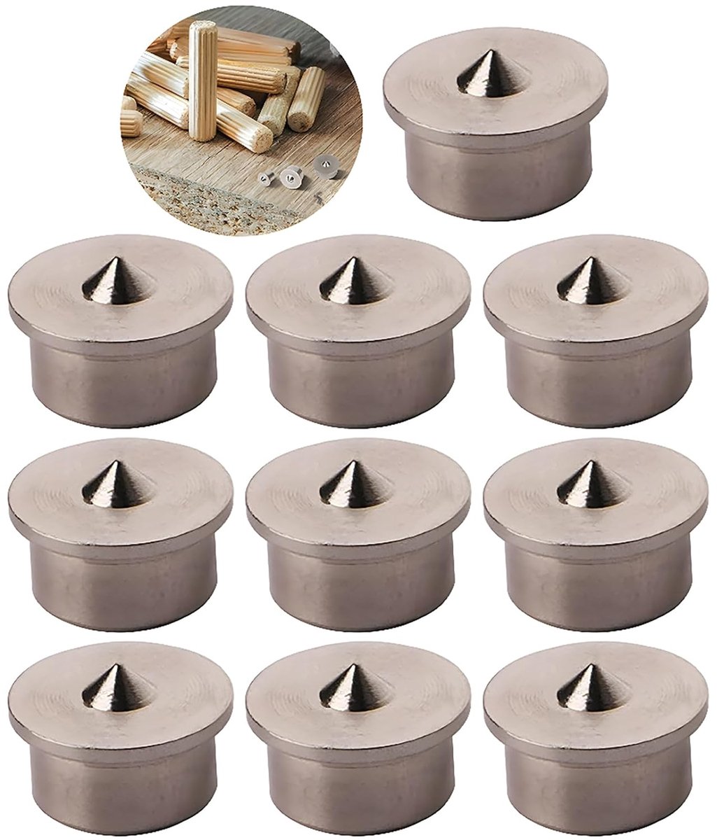 CESFONJER Dowel Woodworking Alignment Tool Points Marker Drill Center Points Pin Set (10 PCS) - ShopVlot