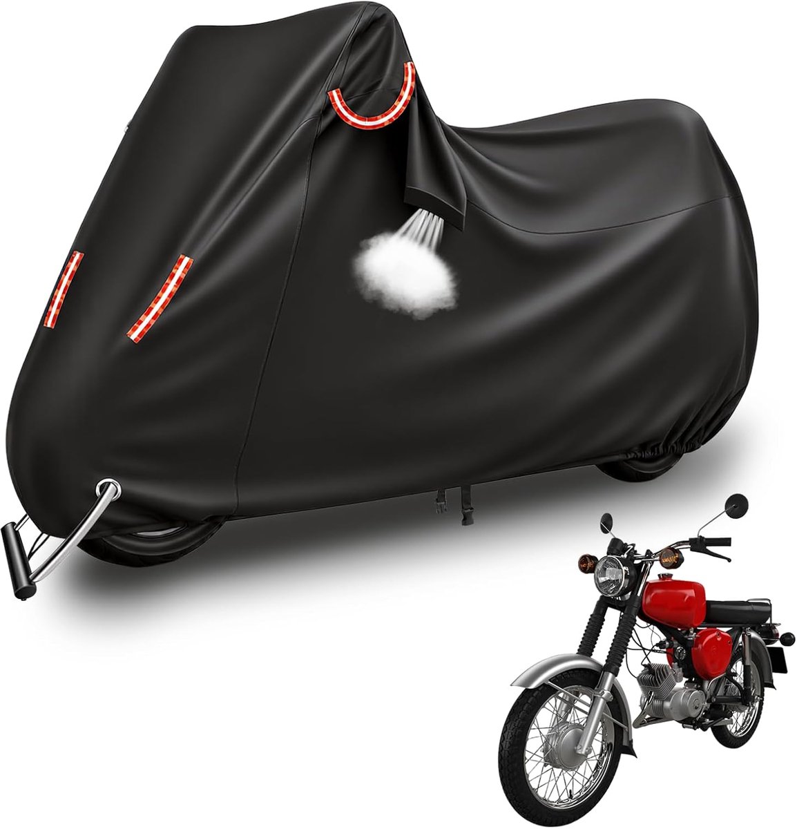 300D Motorhoes, outdoor, motorhoes, winterbestendig, waterdicht, Oxford motorgarage, afdekzeil voor Simson S51, S50 - ShopVlot