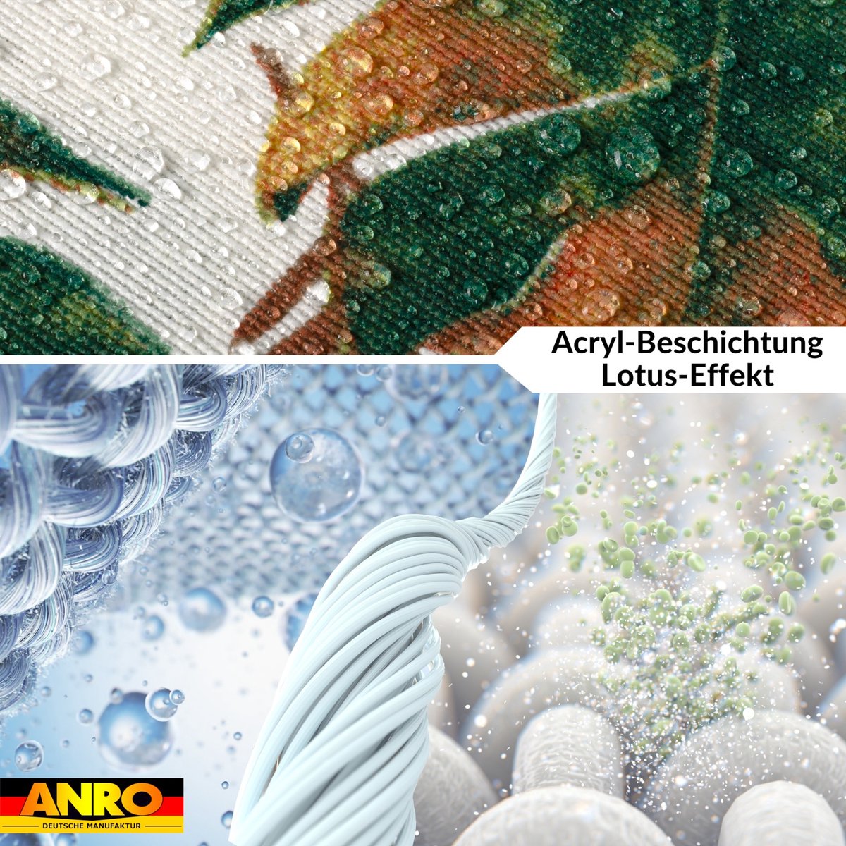 ANRO Tafelkleed Jungle bladeren Meerkleurig Rond Ø140cm Met sierband Afwasbaar Waterafstotend