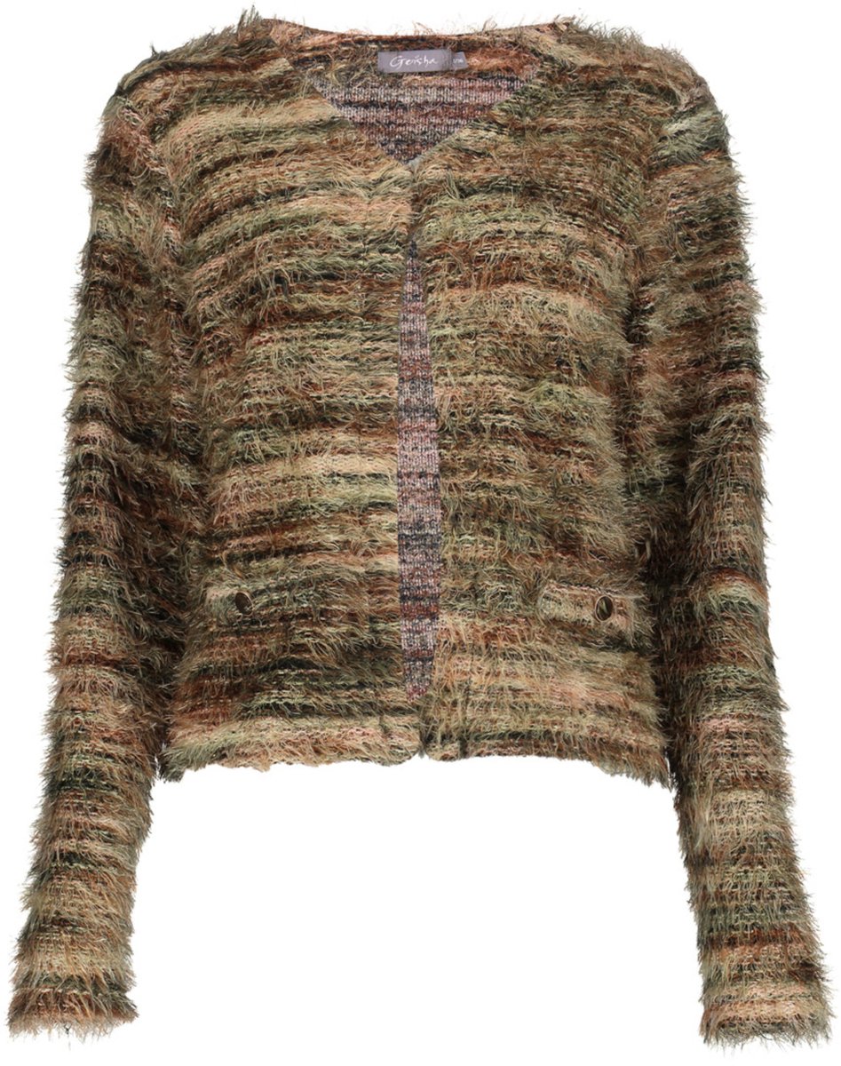 Geisha Vest Vest Met Structuur 64500 10 Brown Dames Maat - 3XL