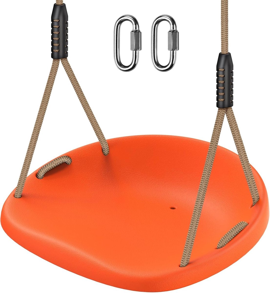 Plastic Schommelstoel voor Kinderen, Verstelbare Touw van 2,03 m, Inclusief 2 Karabijnhaken, Stevige Tuinschommel tot 227 kg, Ideaal voor Buiten en Binnengebruik