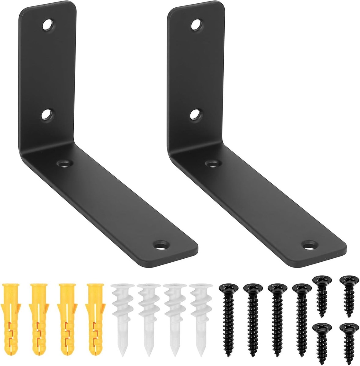 Zwarte Steunbeugels voor Planken - 2 Stuks, Robuuste Wandbeugels voor Industrieel Gebruik, Ideaal voor Houten Planken en Hoekmontage (150 x 100mm)