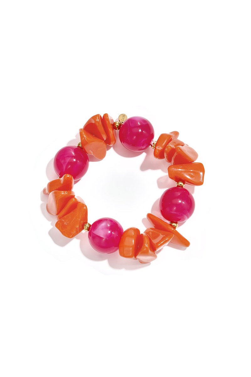 Bijoutheek Armband (Sieraad) Grove Variërende Kralen Orange