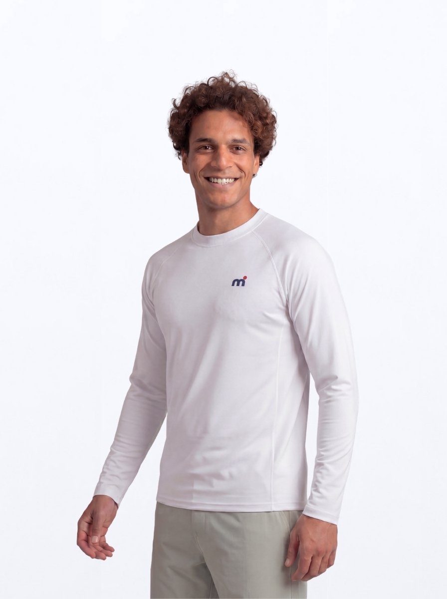 Mistral Ocean Heren Rash Guard | Wit | Maat M | Lange Mouw | UV-Beschermend Watershirt | Voor SUP, Surfen, Windsurfen en Strand