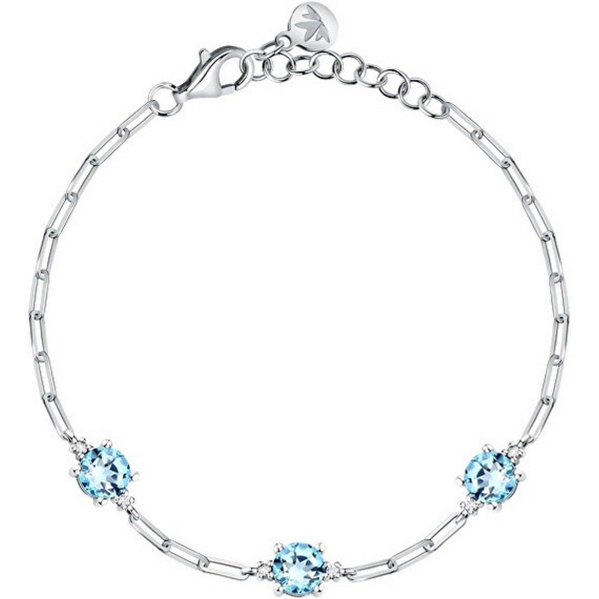 MORELLATO TESORI SAIW291 ZILVEREN ARMBAND MET LICHTBLAUWE ZIRKONIA'S 1 STUK