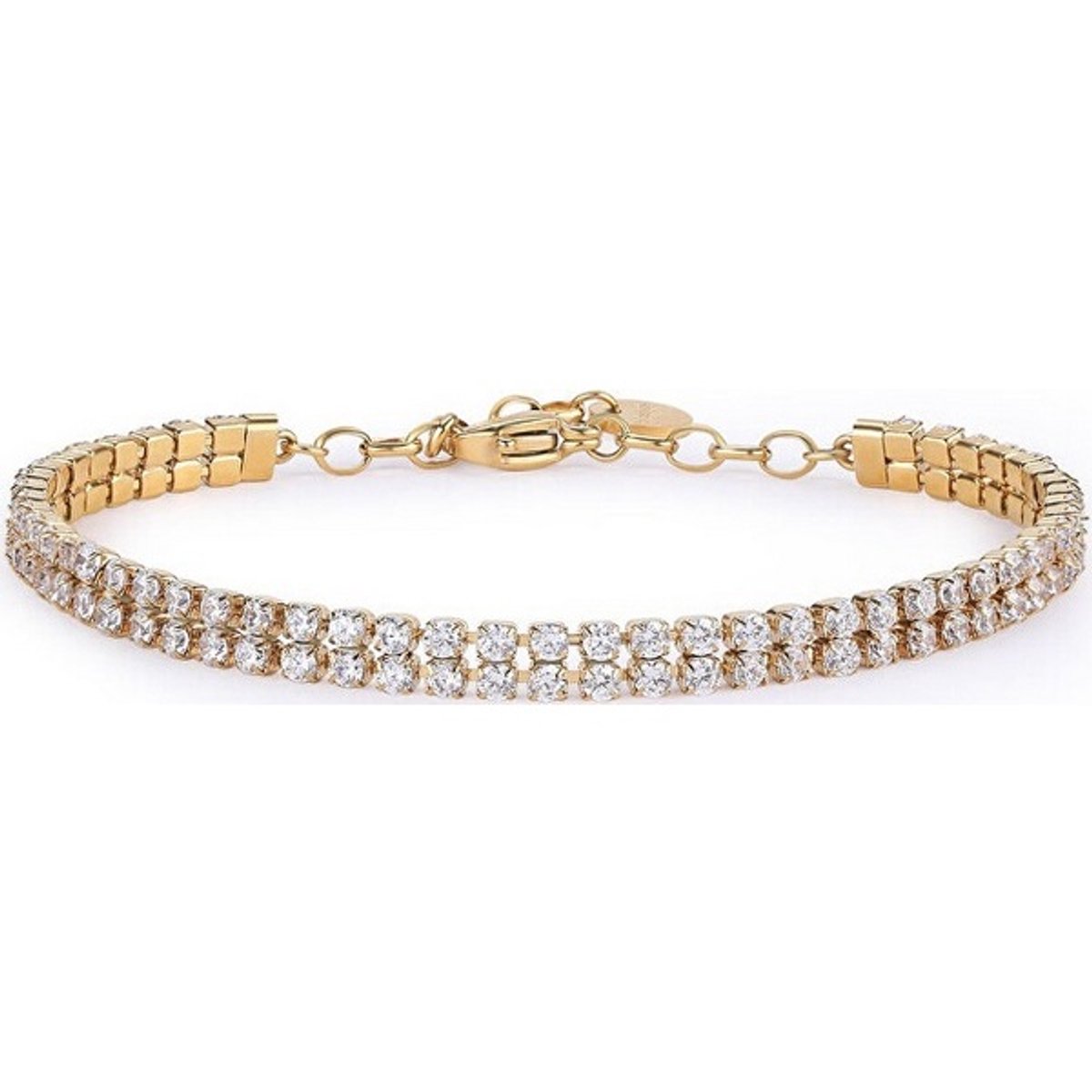 BROSWAY DESIDERI BEI097 DUBBELE GOLD-PLATED ARMBAND MET ZIRKONIA'S 1 STUK