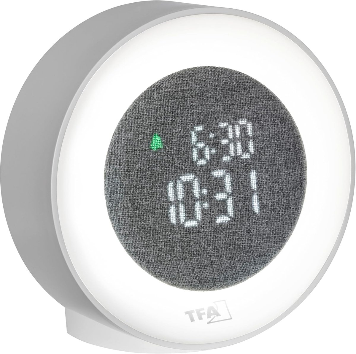 SnelShoppen - LED Digitale Licht Alarm Klok met Snooze Functie en Dimbare Nachtlamp - Wit, Stof, 60.2047 voor Thuis, Camping en Kinderen