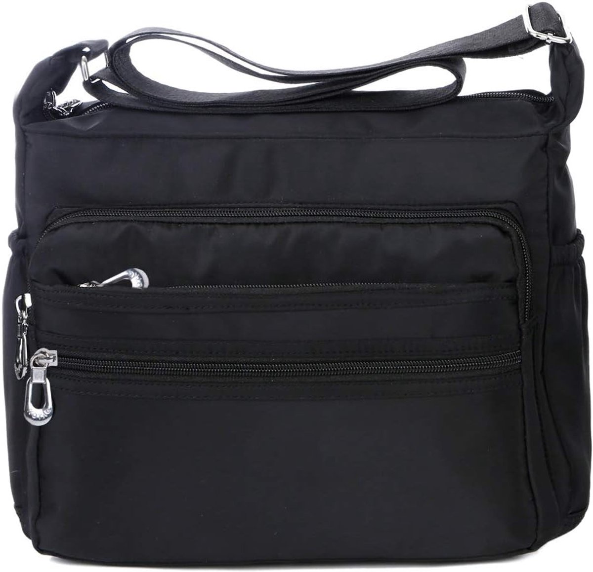 Thijox - Schoudertas Dames Nylon Waterdicht Lichtgewicht Met Meerdere Vakken - Crossbody Tas Met Ritssluiting - 2 Maten Voor Dagelijks Gebruik