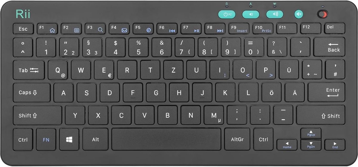 Thijox - Draadloos Toetsenbord 2,4G voor Laptop, PC en Smart TV - Duitse QWERTZ-lay-out - Zwart - Ideaal voor Thuis, Kantoor en Entertainment