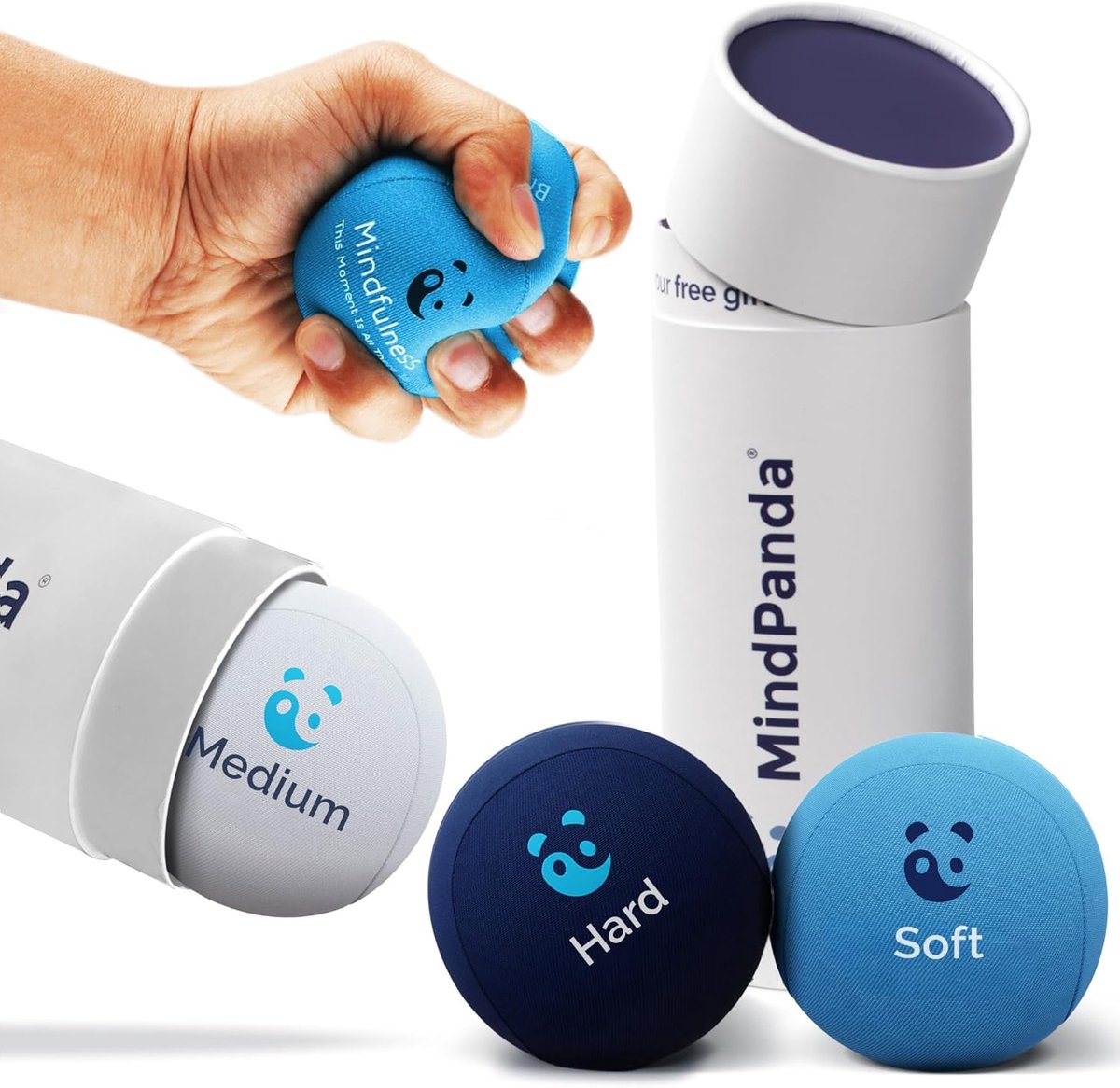 Thijox - MindPanda Krachtgevende Gel Stressbal - Anti-Stress Knijpbal voor Handtherapie, Geparfumeerd voor Focus, Verlichting bij Stress en Angst, Div