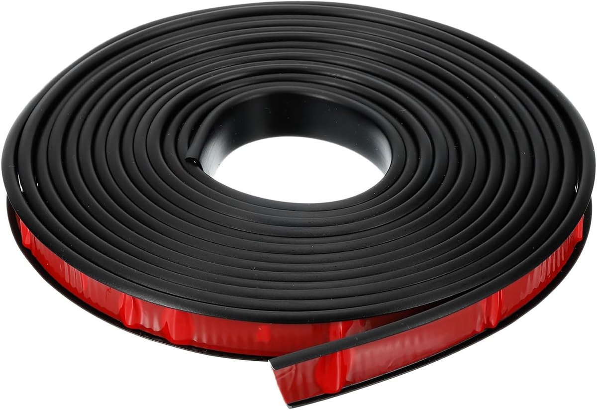 Thijox - U-vormige randband 16,4 ft zelfklevende TPE meubelrandbeschermer - zwarte fineerrandafwerking voor kasttafelplanken (15 mm) - slijtvast en el