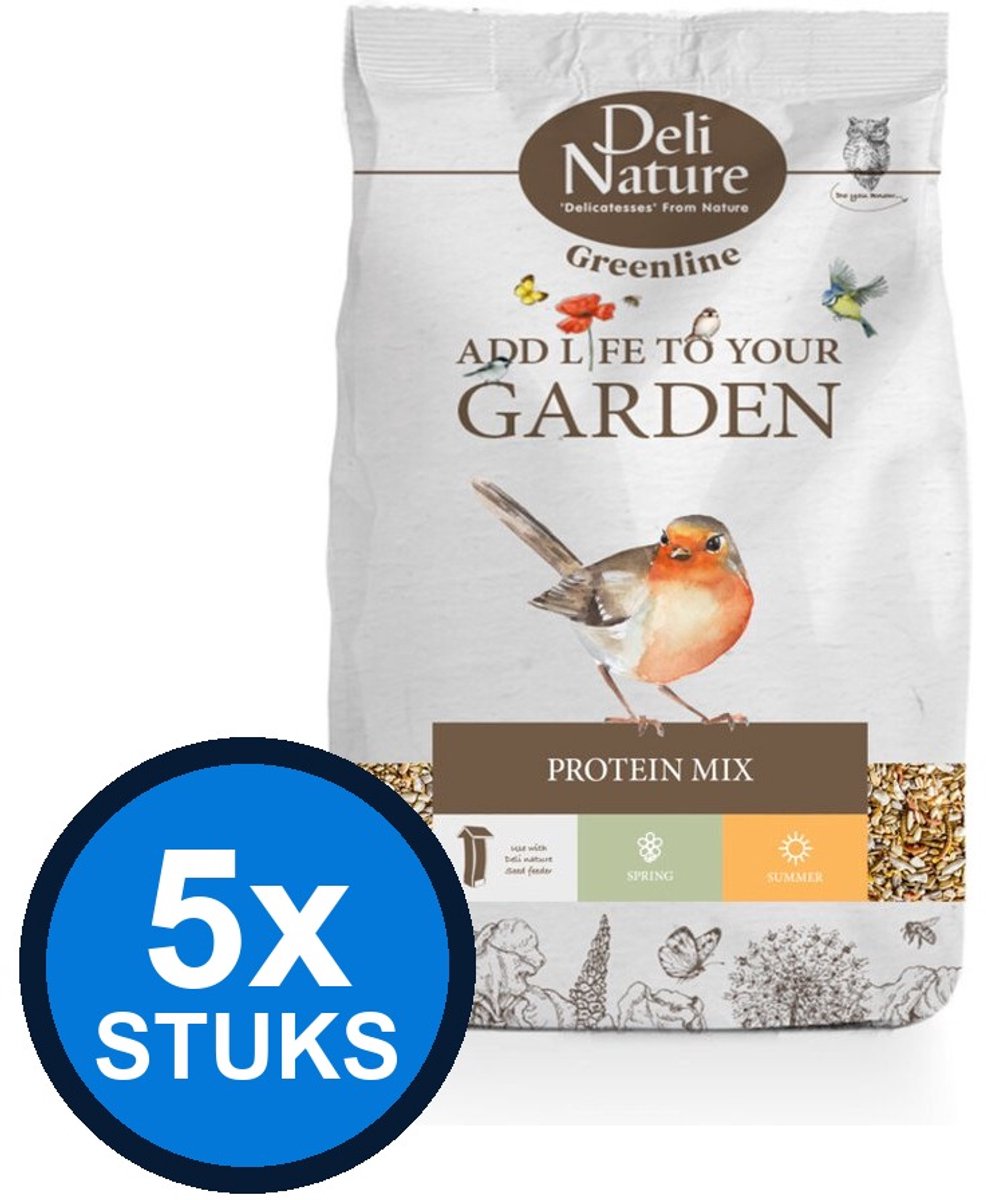 5x Deli Nature - Greenline protein mix 2kg - Vogelvoer - 2 kg