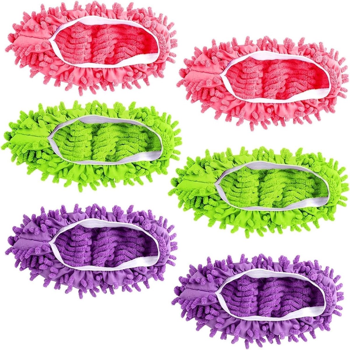 Thijox - 3 Paar Reinigingspantoffels, Multifunctionele Dweilschoenen, Afneembare Microvezel Schoenovertrekken voor Vloeren, Herbruikbare Pantoffels vo