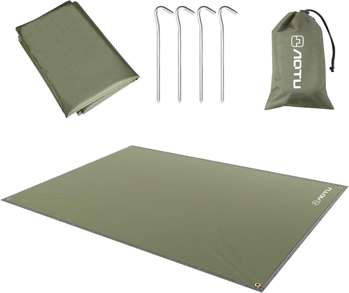 Ultralight Camping Tarpaulin 2.2m x 1.5m, Lichtgewicht Hammock Zeil, Ideaal voor Backpacken, Hiking en Kamperen in Legergroen