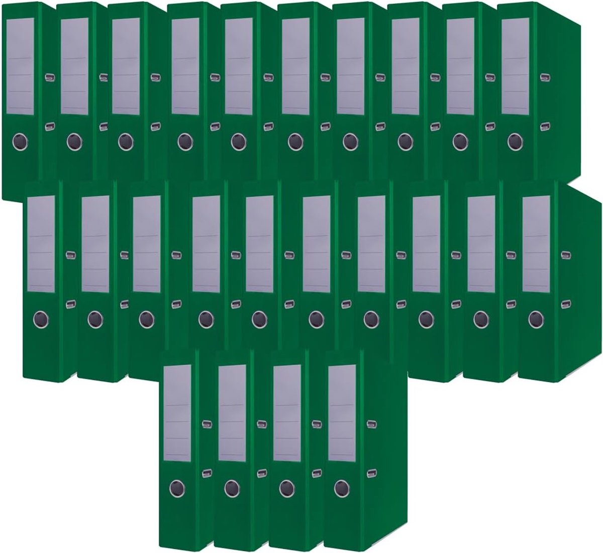 Thijox - A4 Ordner Documentmappen Set van 24 - 75mm Groen Ringband met PP Omslag en Vergrendelingsmechanisme voor Documentorganisatie Thuiswerk