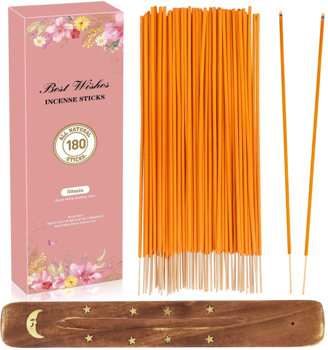 Inovra- Wierookstokjes set 180 stuks - 9 geuren - Wierookstokjeshouder - Aromatherapie - Ontspanning - Meditatielamp - Incense