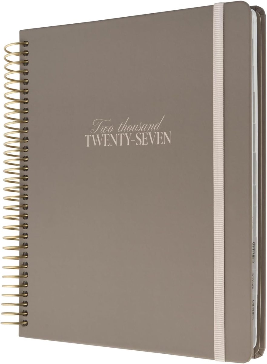 SnelShoppen - Academische Agenda 2026-2027 Weekoverzicht - Desert Taupe | Mid Year Planner 2026 2027 | Aesthetic Stationery voor School, Werk & Organi