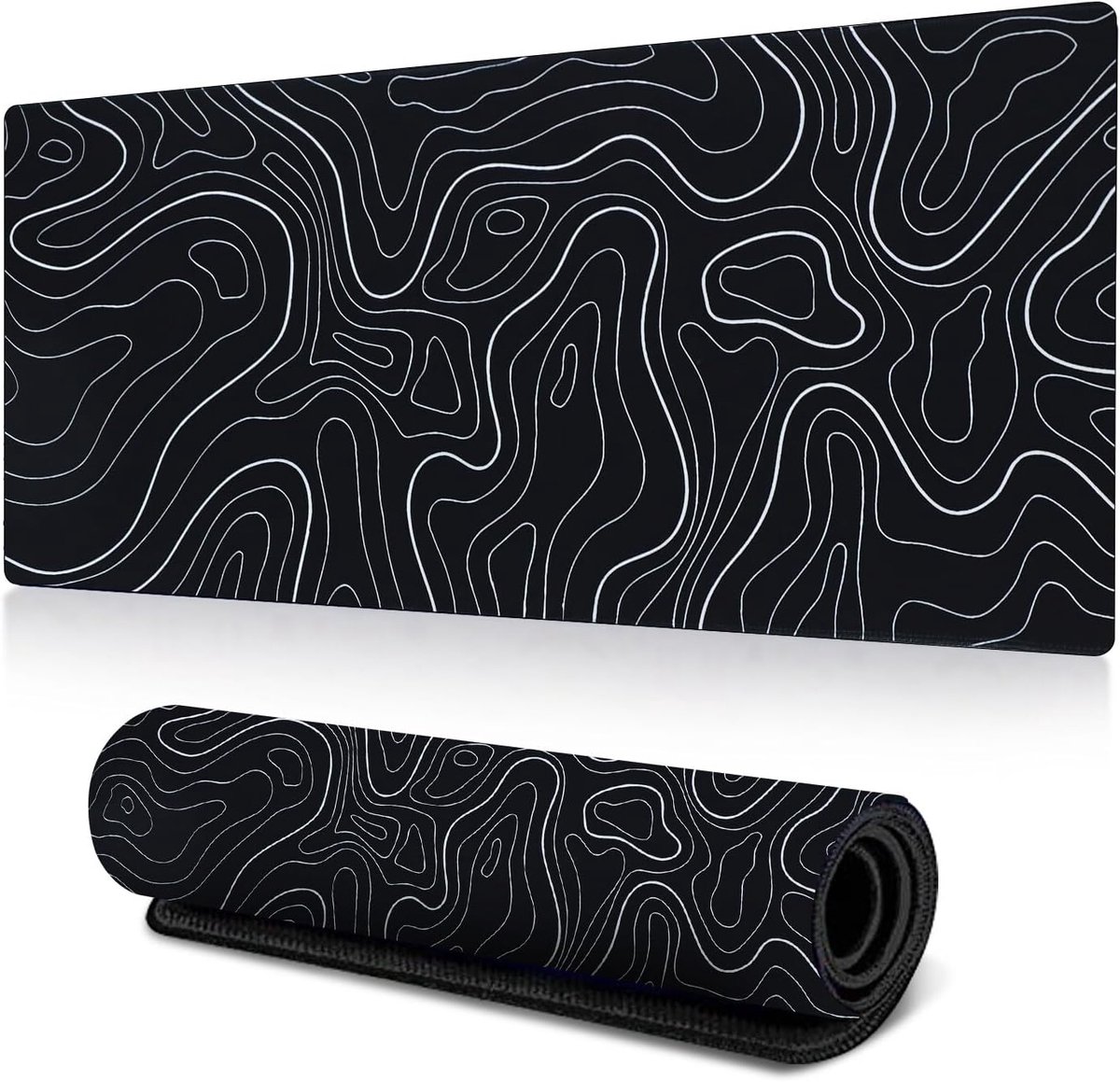 Thijox - Gaming Muismat XXL 90x40 cm - Antislip en Waterdichte Muismat met Gestikte Randen - Zwart voor Gaming, Kantoor en Thuisgebruik